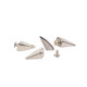 Metal Dragon Claw Cone Spike Studs with Back Screws (Pack of 10) - Silver